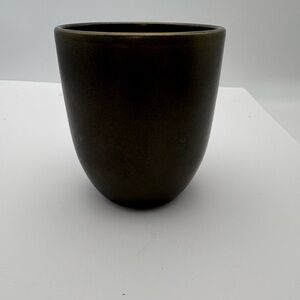 Sleek Coppery-Gold Black Ceramic Planter - Made in Germany